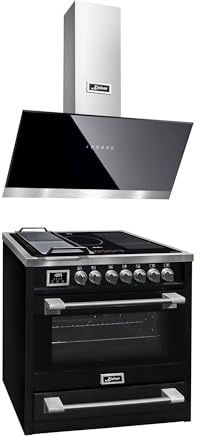 Kaiser Juego de cocina eléctrica de inducción con placa de inducción 90 cm, 115 L+campana extractora de 90 cm HC 93691 IS+ AT 9440 ECO