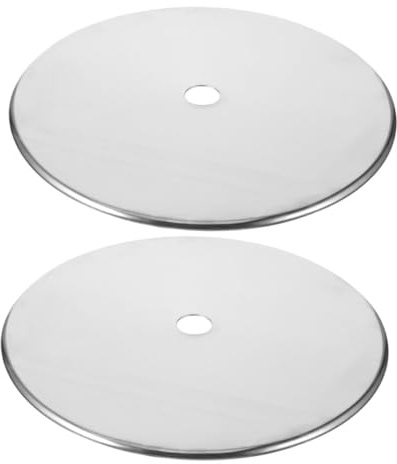 LOLIPPYY 2pcs Thickened Stainless Steel Induction Cooker Heat Diffuser Ring with Round Cover High-temperature Resistant Plate Adapter for Induction Hob Protection and Hot Pot Table Use