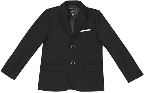 Generisch Traje de esmoquin Chaqueta Blazer para niños, bebés, niños pequeños, niños, primavera, estampado, algodón, manga larga, abrigo, ropa, Negro , 10-12 años