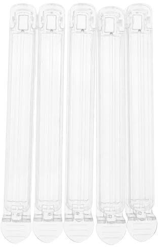BUTIFULSIC 5Pcs Small Food Bag Sealing Clips Plastic Kitchen Pantry Storage Clamp for Snack Chips Tea Powder Sealer Fresh-Keeping Food Bag Closure for Freezer and Travel