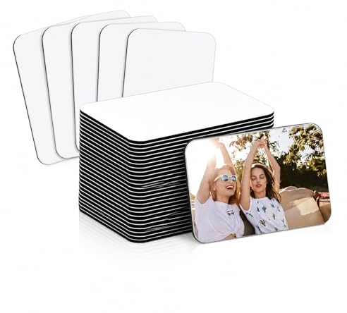 VETOLAKA 70 imanes de sublimación en blanco para nevera: 5,5 cm x 7,5 cm, imanes de sublimación en blanco, imanes decorativos para bricolaje, cocina, microondas, oficina, pared, puerta, decoración