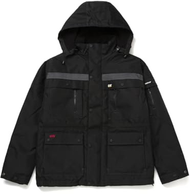 Caterpillar Men's Heavy Insulated Parka (Regular and Big & Tall Sizes), Black, Large