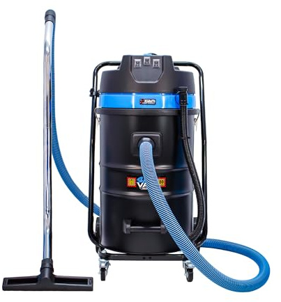 Equip2Clean SiteVac KV80-3 Wet and Dry Vacuum Cleaner | 3600W Triple Motor | 80L Stainless Tank High Airflow | Industrial Vacuum Cleaner for Workshops & Warehouses | Corded Cleaning System