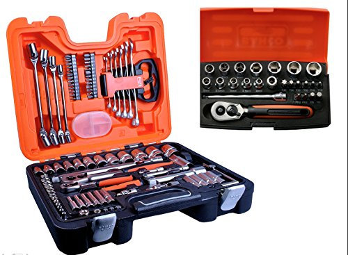 Bahco S910 91 Piece Socket Set WITH FREE BAHCO SL25 25PC SET 1/4inch, 1/2inch and Dynamic Drive heads