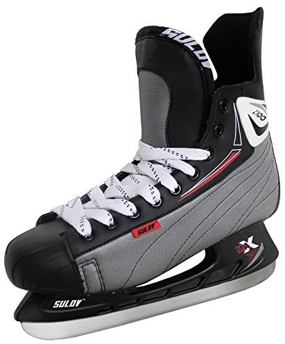 SULOV Herren Schlittschuhe Eishockey, Schwarz, 38