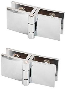 Drenky 2 STÜCKE 180 Grad Glastür Clip Clamp Scharnier Kein Bohren Glas zu Glasscharnier für Glas Dicke 5mm-8mm