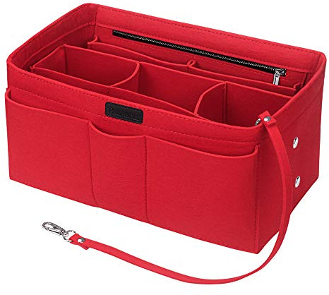 Betoores Taschen Organisator für Frauen Handtaschen, Filz Taschenorganizer Bag in Bag Handtaschenordner Organizer für Speedy 40 und LV Neverfull GM,Rot - XL