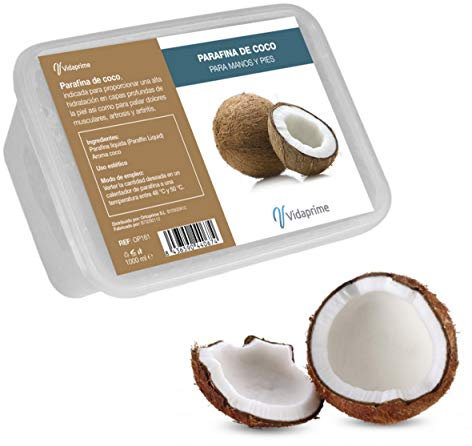 PARAFINA para Manos y Pies REHABILITACIÓN 1000 ml - Masajes de Parafina Esencia de COCO - Baño Parafina PROFESIONAL - Termoterapia Dolor Muscular + Artritis Artrosis Manos y Pies
