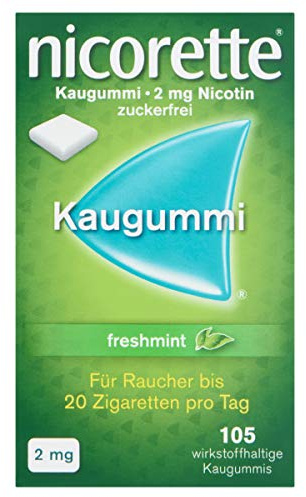 NICORETTE Kaugummi Viererpack 2mg freshmint – Nikotinkaugummi zur Raucherentwöhnung – Minzgeschmack –2mg Nikotin – Rauchen aufhören