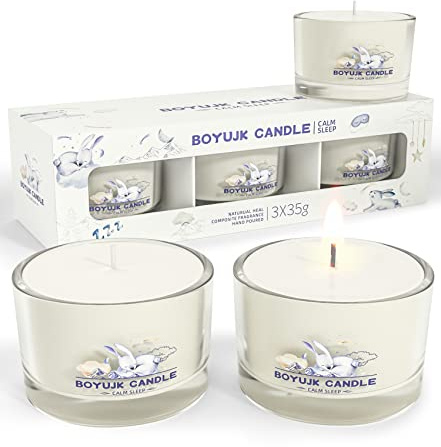 Bougies de sommeil pour femme,Coffret cadeau de bougies parfumées à la lavande pour l'anxiété,La camomille soulage le stress,Cadeaux de relaxation pour femme (Collection Calm Sleep)