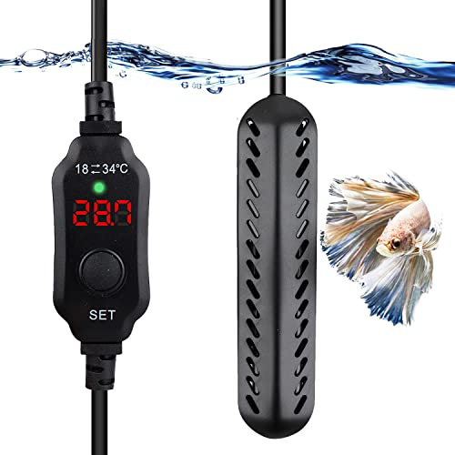Sgizoku 100W Aquarium Heater - Fish Tank Heater with Over-Temperature Protection and Automatic Power-Off When Leaving Water - Use for 40L-100L Saltwater and Freshwater Aquarium