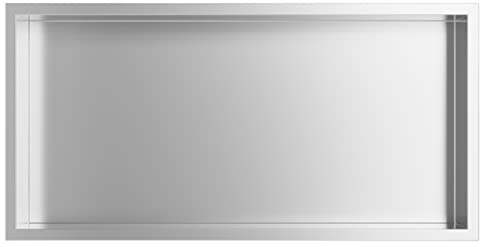 Nassboards 304 Stainless Steel Shower Niche - Wet Room Shelf Recess, Waterproof Storage - Easy Installation for Home Improvement, Bathroom Renovation - Durable, Lightweight, Pre-Built