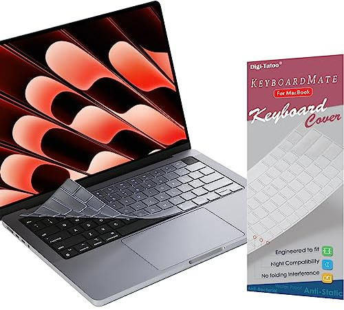 Digi-Tatoo US English Layout Keyboard Cover Protector for Macbook Neo &MacBook Pro 14/16 Air 13/15 2026~2021(A3434 A3240 A3241 A3112 A3401 A3185 A3403 A3186 A3113 A3114 A2992 A2918 A2991 A2780),TPU