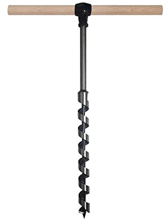 Perceuse manuelle et tarière à bois manuelle pour abri de camping en bois, foret de survie manuel multifonction avec un bâton en bois, tarière manuelle pour le travail du bois pour fixer (0.63in-)