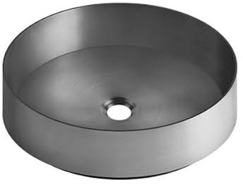 Gessi 316, Lavabo de sobremesa, redondo, acero inoxidable 400mm, 54601, Color: Acero inoxidable cepillado mate
