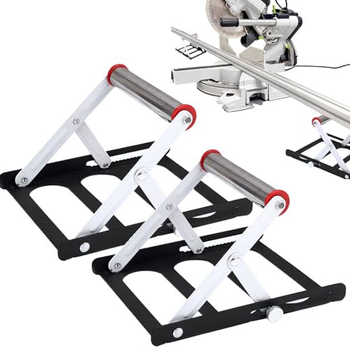Sadodo 2 STK Verstellbarer Stützrahmen Für Schneidemaschinen,Faltbare Einstellbare Schneidemaschine Stützgestell,Saw Cutting Machine Support Frame,Tabelle Stand Säge Zubehör Ständer,Zum Metall,Holz