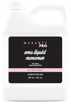 MakarttPro Ema Acrylic Liquid Monomer 236Ml/8Oz, Low Odor and Non-Yellowing Acrylic Nail Liquid, Fast Set Professional Nail Liquid for Nail Technicians.