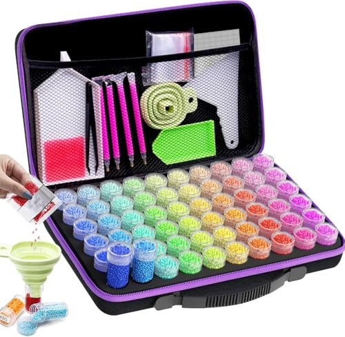 Diamond Painting Kit,60 Slots scatola portaoggetti per Diamond Painting Accessori per adulti, per immagazzinare pietre, perline e kit di strumenti per il fai-da-te