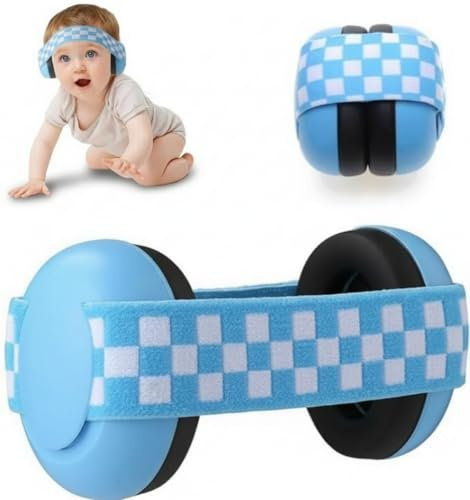 JITIFAZH Baby Ear Defenders, 0-36 Months Baby Noise Cancelling Headphones, Kids Earmuffs Noise Reduction with Soft Cushion and Adjustable Headband, Comfortable & Improves Sleep Ear Muffs(Blue)