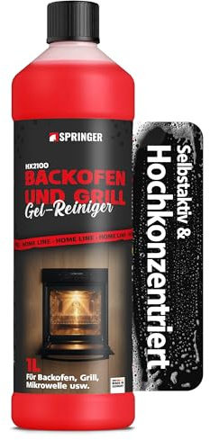 SPRINGER HX2100 - Grill- & Backofenreiniger - Gel Paste 1 L - Made in Germany - Selbstwirkender Reiniger für Ofen, Herd & Grill - Grillreiniger für starken Schmutz, Fett & Eingebranntes