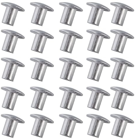Mikinona 200 pezzi Rivetti in Lega di Alluminio con Testa Piatta Rotonda Rivetti Semi-cavi Resistenti e Pratici per Fissaggi Duraturi e Alta Resistenza Meccanica