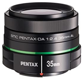 smc PENTAX-DA 35mmF2.4AL Standard lens Focal length 53.5mm (Equivalent to 35mm format) High delineation performance F2.4 high brighness Compact Lightweight design Aspherical lens Super Protect coating