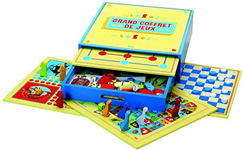 Jeujura - Large Game Set - 200 Rulers - Small Horses, Goose, Ladies, Horse, Mikado, Tangram, Dominoes, 54 Cards. 66200 - Play Tree - Board Game - Minimum Age : 3 Years