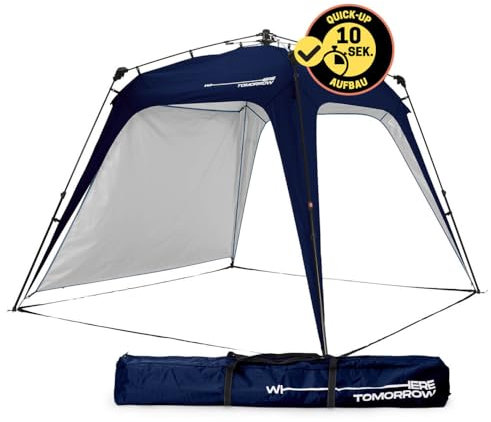 Lumaland Outdoor Pabellón 2,5 x 2,5 m | Impermeable y protección UV | Tienda de jardín Incluido. 1 Panel Lateral y Bolsa y estacas | Tienda de campaña y recepción Robusta | Montaje rápido [Azul