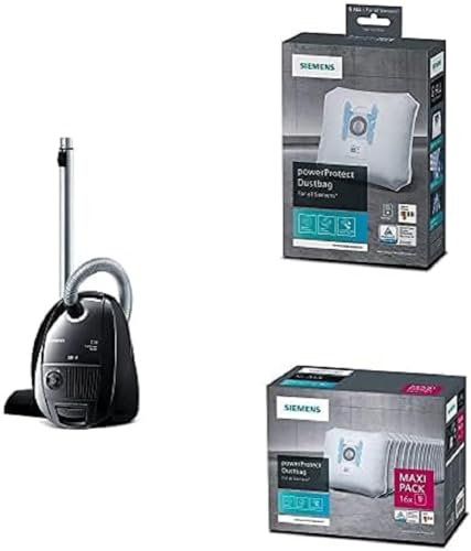 Siemens Staubsauger mit Beutel Z 3.0 VSZ3B212, Bodenstaubsauger + 4X Staubsaugerbeutel PowerProtect Typ G All, VZ41FGALL + 16x Staubsaugerbeutel PowerProtect Typ G All, VZ16GALL