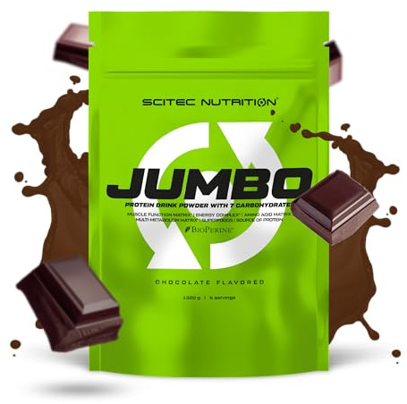 Scitec Nutrition Jumbo - Hochkalorischer Weight Gainer - mit Mehrkomponenten-Protein - Aminosäuren-Matrix - Metabolische Matrix - Superfood-Mischung, 1,32 kg, Schokolade