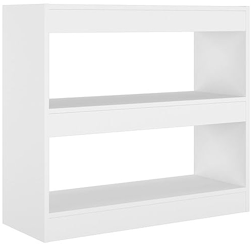vidaXL Estantería/Divisor de Espacios Armario Estante Separador Partición Pantalla de Privacidad Mueble Librería Blanco 80x30x72 cm
