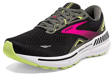 Brooks Damen Adrenaline Gts 23 Sneaker, Black Gunmetal Sharp Green, 42 EU