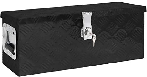 vidaXL Aufbewahrungsbox Schwarz 60x23,5x23 cm Aluminium