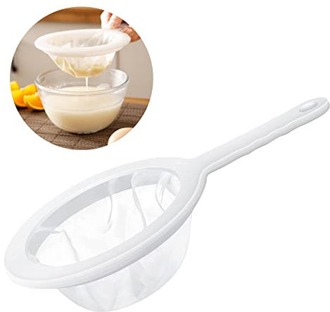 Sieb Filter, Nylon Sieb Mit Griff, 400 Mesh Küchensieb Kunststoff sieb feinmaschig mit Griffen Küchensieb Geeignet für die Filterung von Speiseöl Saft Milch Sojamilch und Wein Kaffee