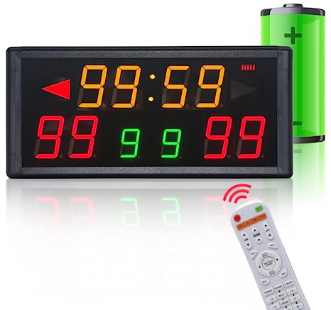 YZ Elektronische Anzeigetafel mit Punktezähler & Timer - Tragbare Basketball-Anzeigetafel mit Schussuhr, Batteriebetriebener Digitale Cornhole Scoreboard mit Fernbedienung für Tischtennis und Fußball