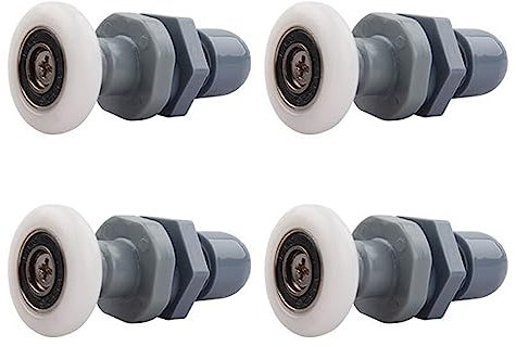 Qikuver Duschkabine Rollen Schiebetür Rollen Ersatzteile Duschkabinen Glastürrolle 4 Stück Ersatzrollen für Duschtür Rollen Duschkabinen Rollen Badezimmer Zubehör (19MM)