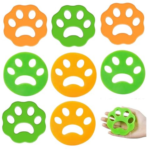 CAASFOOY 8 Pezzi Depilatore per Animali Domestici, Raccogli Peli Animali, Cattura Peli Lavatrice,Riutilizzabile Cattura peli, per Cani Gatti Peli di Animali, Vestiti