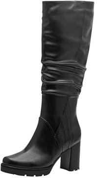 MARCO TOZZI Damen Hohe Stiefel mit Absatz Kniehoch mit Blockabsatz, Schwarz (Black), 40 EU