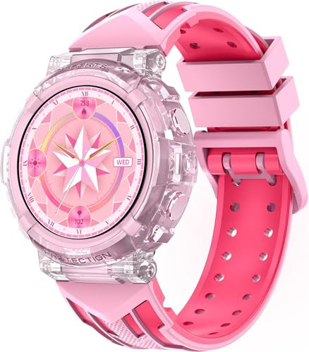 Smartwatch Kinder Telefon Uhr für Mädchen Jungen Fitness Tracker mit Blutdruck Herzfrequenzmesser Schlafmonitor 123 Sportmodi Wecker Smar Watch Schrittzähler Armbanduhr Kinder Musik Taschenlampe