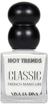 Viva la Diva Hot Trends Classic French Manicure Nail Polish - Couleur N1 Blanc - vernis à ongles pour manucure française classique avec finition élégante et durable