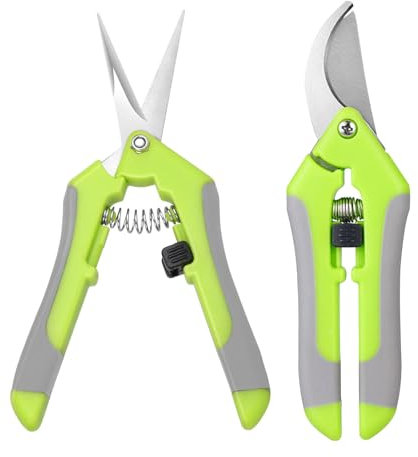 QINGYIWL 2 Pièces Secateur de Jardin, Ciseaux de Jardinage, Cisaille de Jardin pour Plantes, Fleurs, Branches, Bonsaïs, Légumes et Fruits