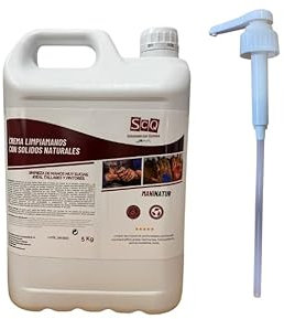 Crème lavante contre la saleté tenace | Nettoyant avec particules naturelles pour mécaniciens 5Kg | Nettoyage intensif | Élimine la graisse, le gasoil