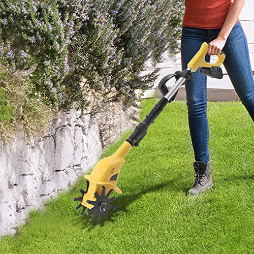 Bodenfräse Gartenfräse Motorhacke Elektrisch Gartenhacke Mini Bodenhacke Mit Akku 20V Kabellose Umgraben Elektrische Gartenwerkzeuge zur Bodenmischung oder zum Nachsäen von Gras