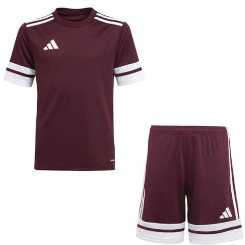 Addias Trikotsatz Kinder weinrot weiß Squadra 25 Gr/164 - Sportbekleidung Set