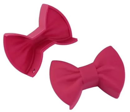 Set di 2 guanti da forno creativi a forma di fiocco, guanti da forno in silicone, resistenti al calore, per utensili da cucina (rossi)