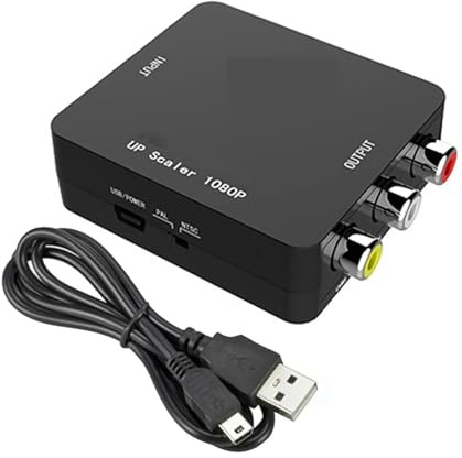 HD 1080P RCA AV till HDMI-omvandlare video- och ljudadapter for videobandspelare DVD till TV med USB-kabel Mini AV till HDMI RCA komposit CVBS(HDMI TO AV)