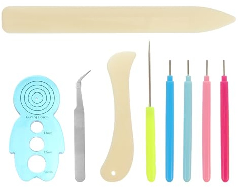 ABOOFAN Kit De 9 Outils De Quilling en Papier à Fentes, Stylo à Aiguille en Acier Inoxydable, Ensemble Créatif pour Débutants, Couleurs Aléatoires, Loisirs Manuels Et Fabrication De Cartes De Vœux