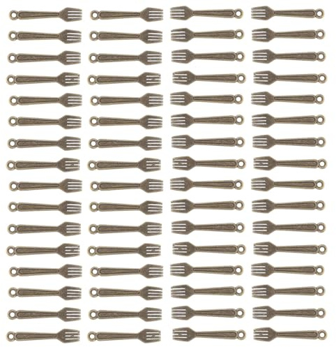 ANDRESLAD Ciondoli in Miniatura Per Posate in Lega Vintage, 100 Pz Set Per Creazione Di Gioielli, Ciondoli a Tema Tavola Per Collana e Bracciale Fai-da-te