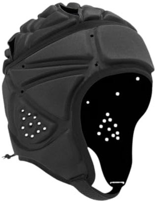 Wswqop Casco Protettivo da Rugby, Imbottito E Traspirante, con Cinturino Regolabile E Schiuma Eva, Adatto a Uomini E Donne Nell'hockey, Nero