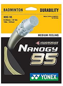 Yonex Nanogy 95 Badminton Strings 10m Silver Grey